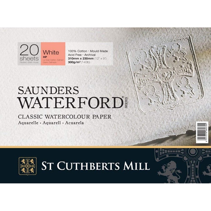 Bloc acuarela Saunders Waterford 31x23cm 300g satinat alb natural 20 foi