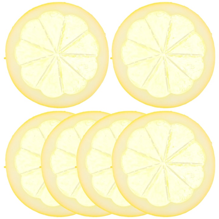 Felii artificiale de lamaie YANYXR galben 5.8x5.8x0.4cm set 6 bucati