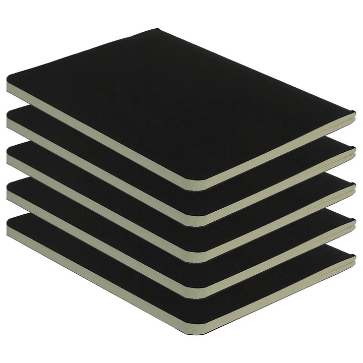 Set 5 caiete schite YANYXR, negru, 14.5x10.5x0.4cm