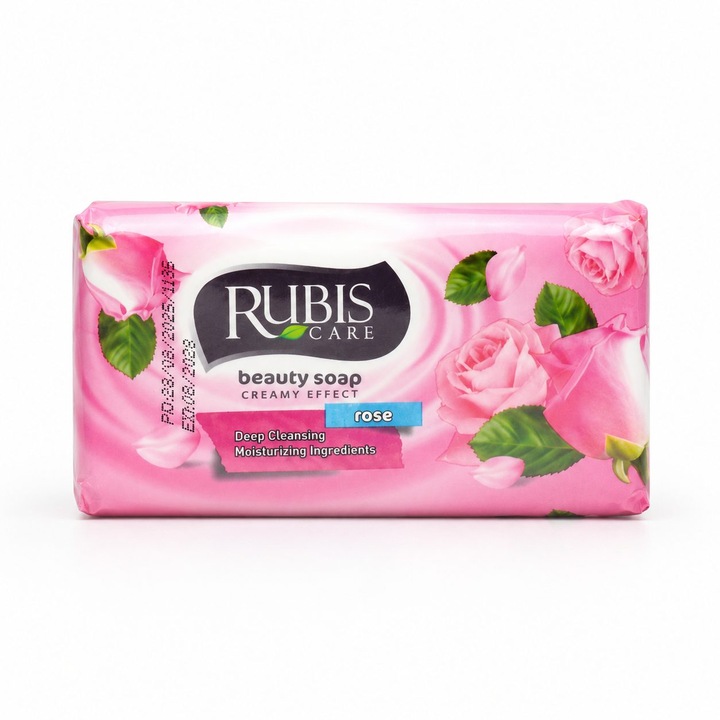 Sapun Solid Rubis, Aroma de Trandafir, 150 g, Roz