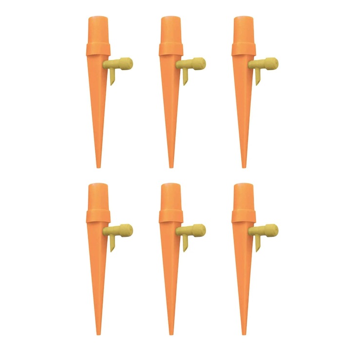 Set 6 picuratoare automate irigare YANYXR, reglabil, portocaliu, 16x2cm