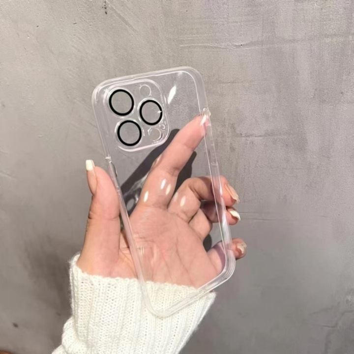 Husa Flip Flippy transparenta pentru Apple iPhone 15promax, TPU gros 1.5mm antisoc, protectie camera si ecran, material rezistent la ingalbenire, husa subtire flexibila anti-caderi