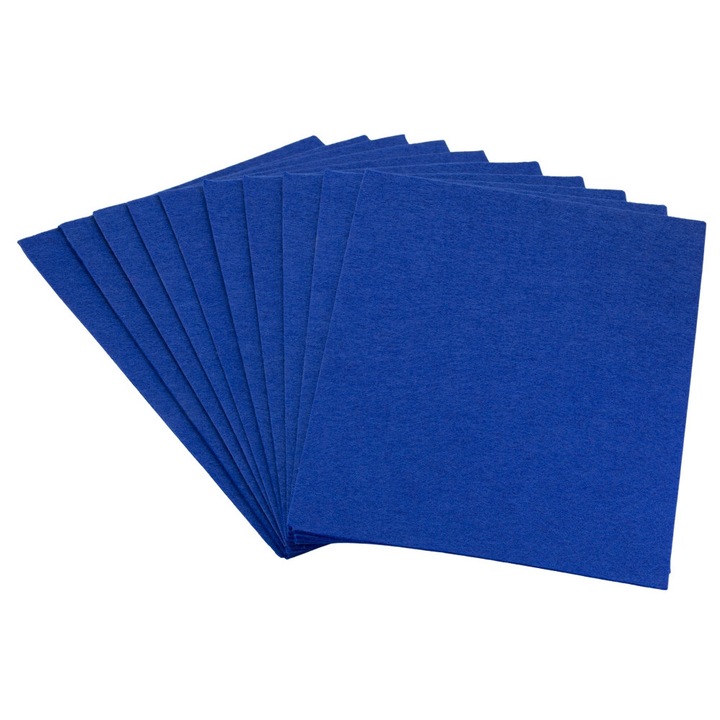 Set 10 coli fetru albastru regal, A4, 2 mm, OnemisFlot
