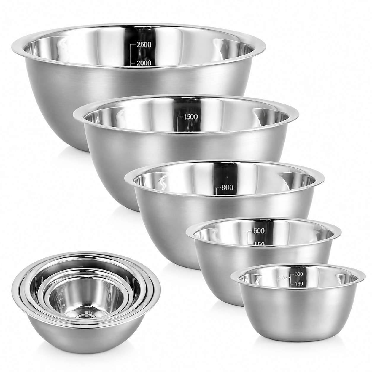 Simply Joy Set de 5 boluri de inox Sosuri Mese festive, 2,6 litri