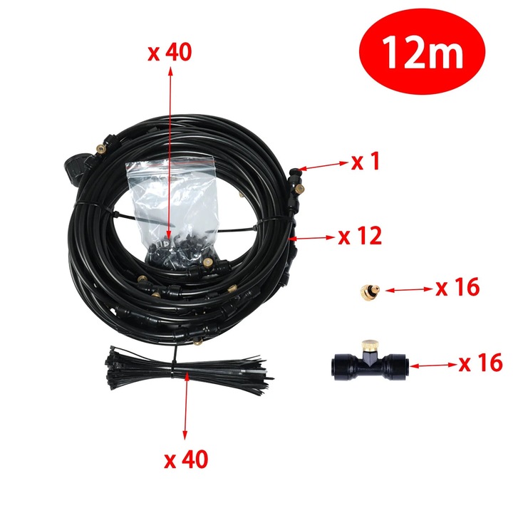 Sistem irigare automat YANYXR, kit picurare, negru, dimensiuni variate