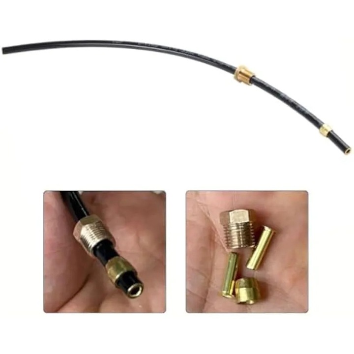 Furtun nylon compresor aer presiune inalta 6mm cu fitinguri cupru