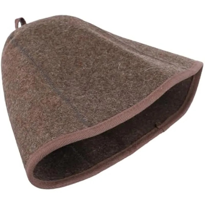 Caciula sauna femei lana 3mm maro 27x72cm