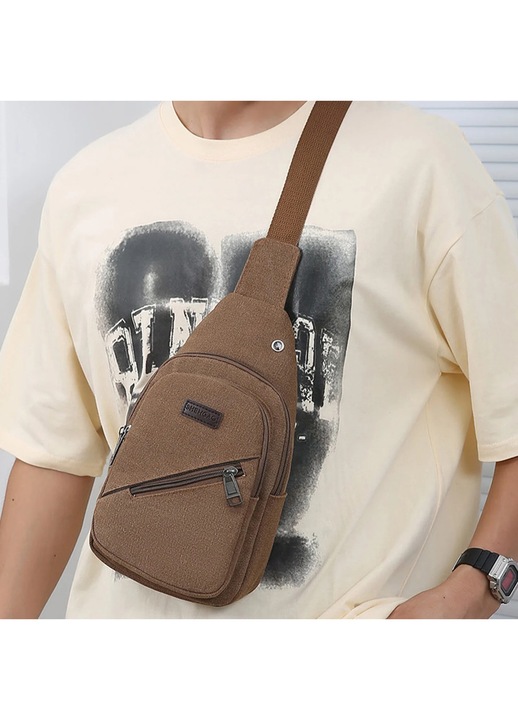 Rucsac crossbody YANYXR multifunctional maro 30x16x6cm