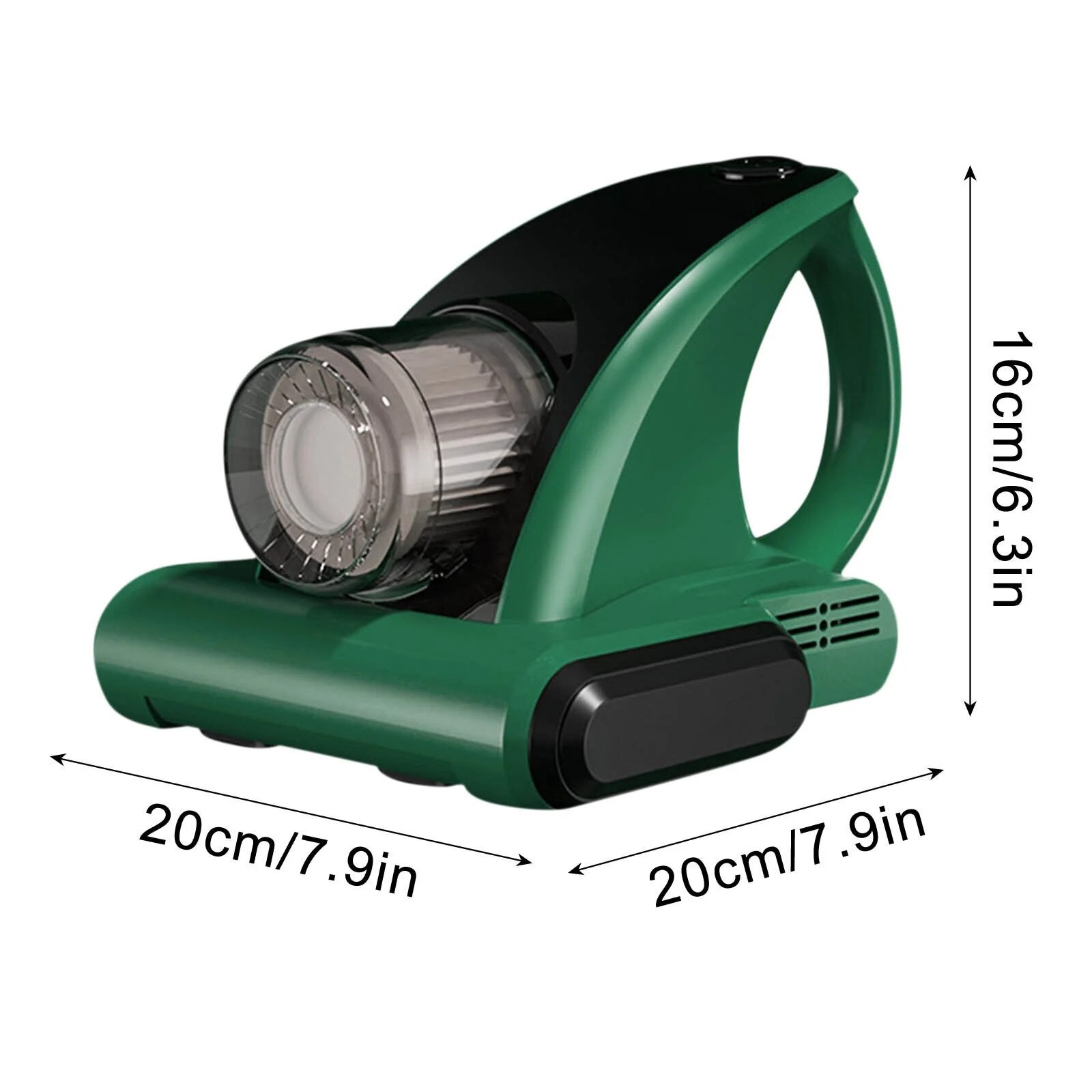 Aspirator portabil compact pentru pat si canapea, alb-verde, multifunctional