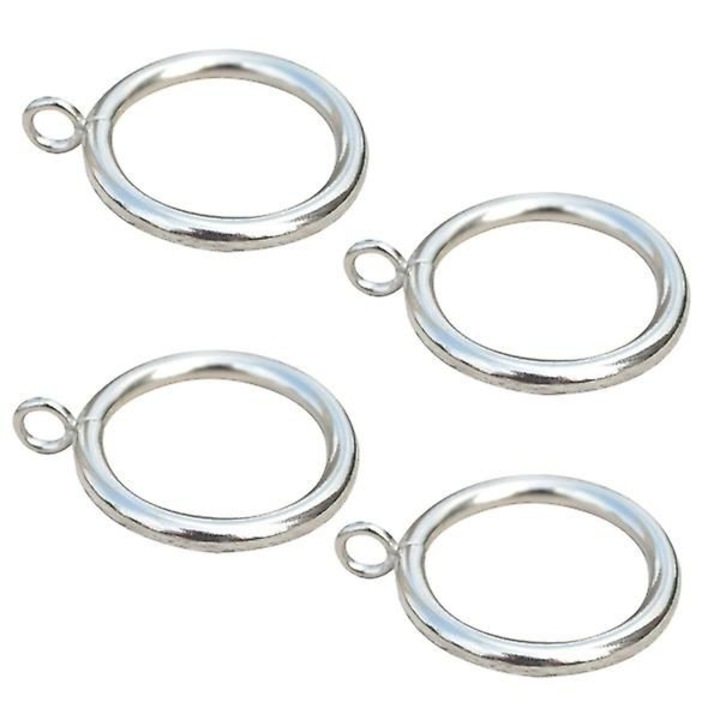 Set 14 inele metalice pentru perdele, argintiu, 3.8cm diametru interior