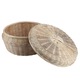 Cos depozitare bambus, capac, 26x26x13cm, natural