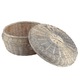 Cos depozitare bambus, capac, 26x26x13cm, natural