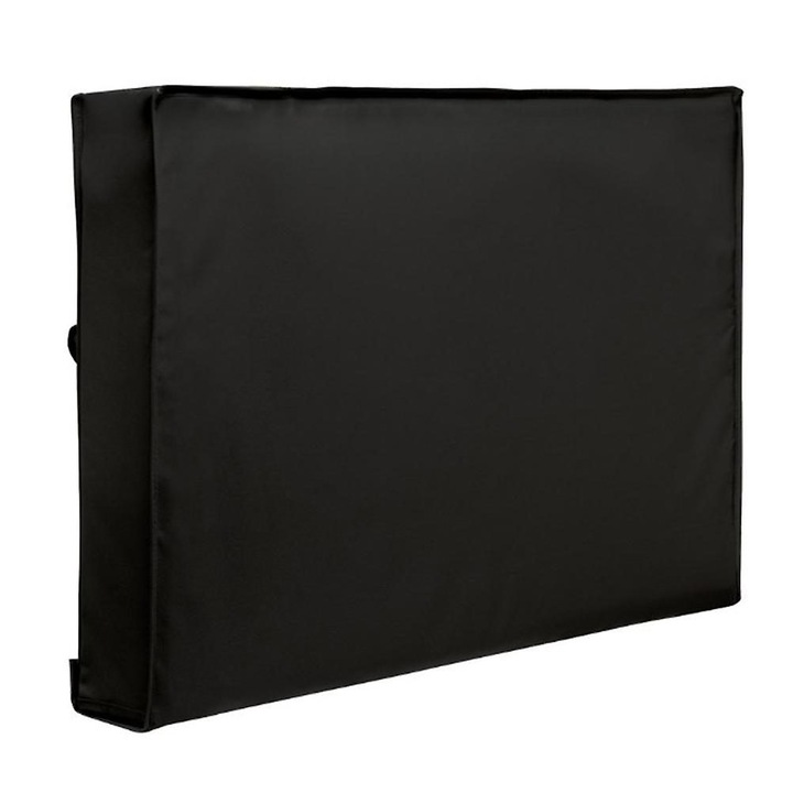 Husa pentru televizor exterior, negru, 91x96x0.15cm, material Oxford, cu carpa microfibra