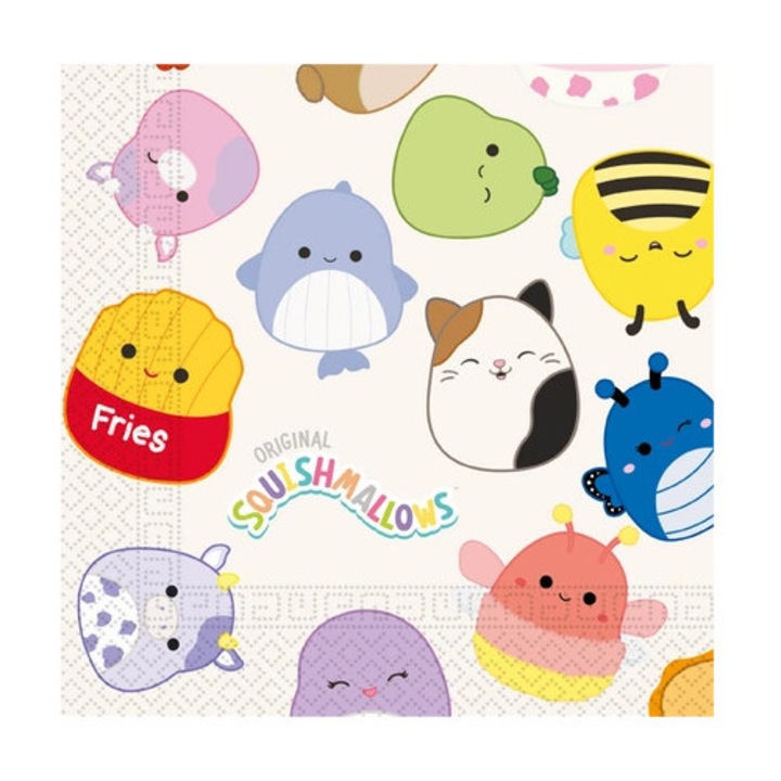 Servetele Procos Squishmallows, colorate, 33x33cm, set 20 bucati