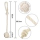 Set 2 accesorii perdea bumbac, minge 6.5cm, gri-bej-negru, 58.5cm