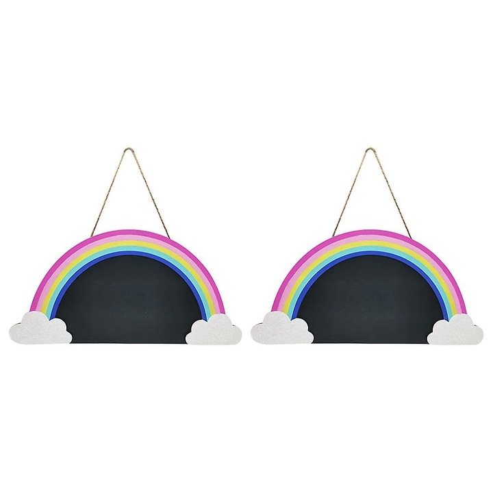 Set 2 table negre suspendate, lemn, colorate, 34x17x0.6cm