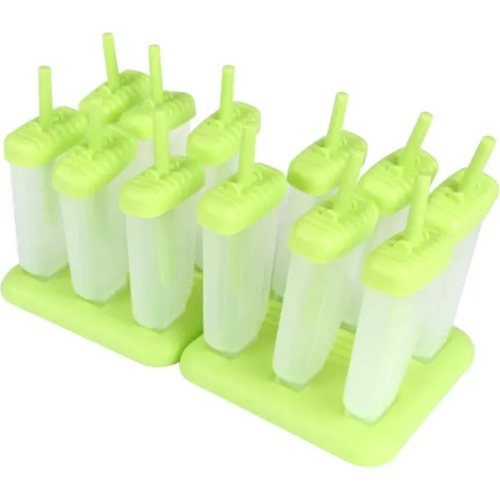 Forme reusable pentru inghetata, set multicolor, cu protectie picurare, 20x10x5cm