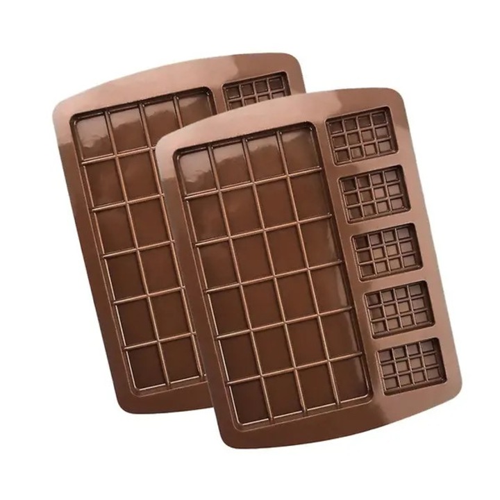 Set 2 forme silicon pentru ciocolata si cuburi de gheata, 18.7x13.7cm, multicolor