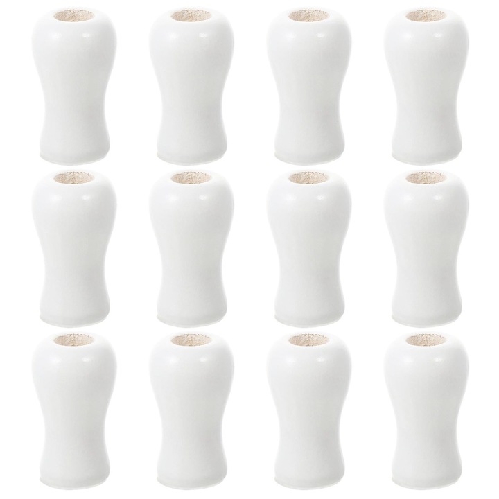 Set 12 manere din lemn pentru snur jaluzele, 3x2x2cm, maro
