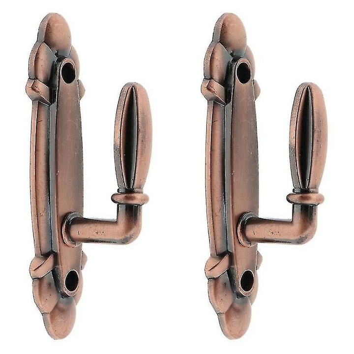 Set 2 carlige metalice pentru perdele, rosu, 1 pereche