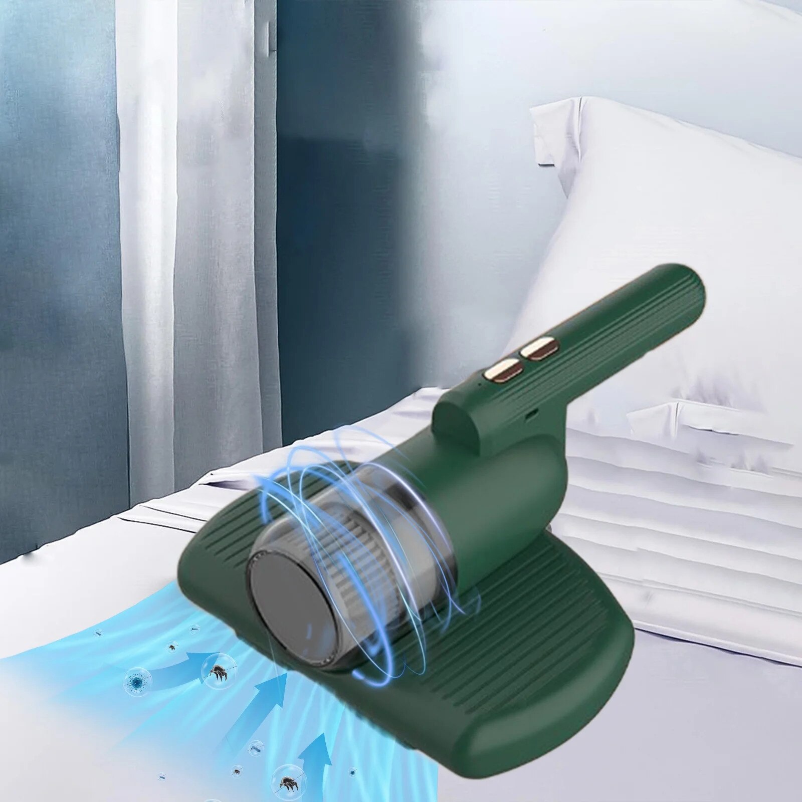 Aspirator portabil YANYXR, fara fir, putere 120W, verde, 29.5x19.5x10cm