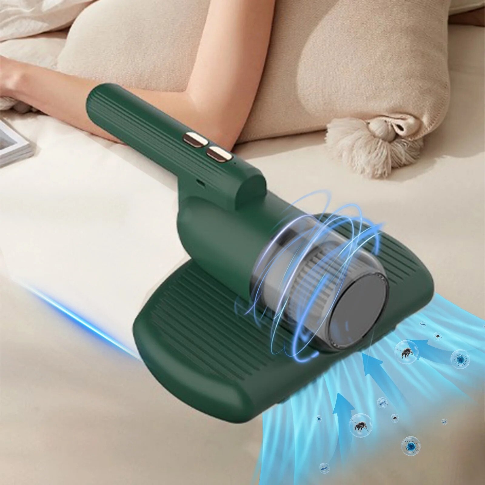 Aspirator portabil YANYXR, fara fir, putere 120W, verde, 29.5x19.5x10cm