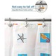 Set 12 carlige inoxidabile pentru perdea de dus, decor oceanic, albastru, 22x30mm