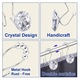 Set 12 carlige dublu inox pentru perdea de dus, cristal, antirugina