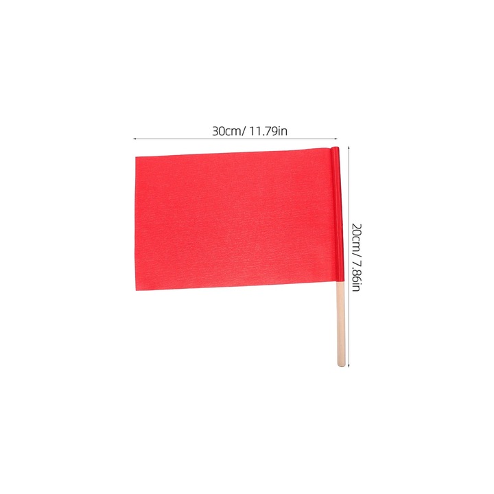 Steaguri mici de mana YANYXR rosu satin lemn 30x20cm set 10 bucati