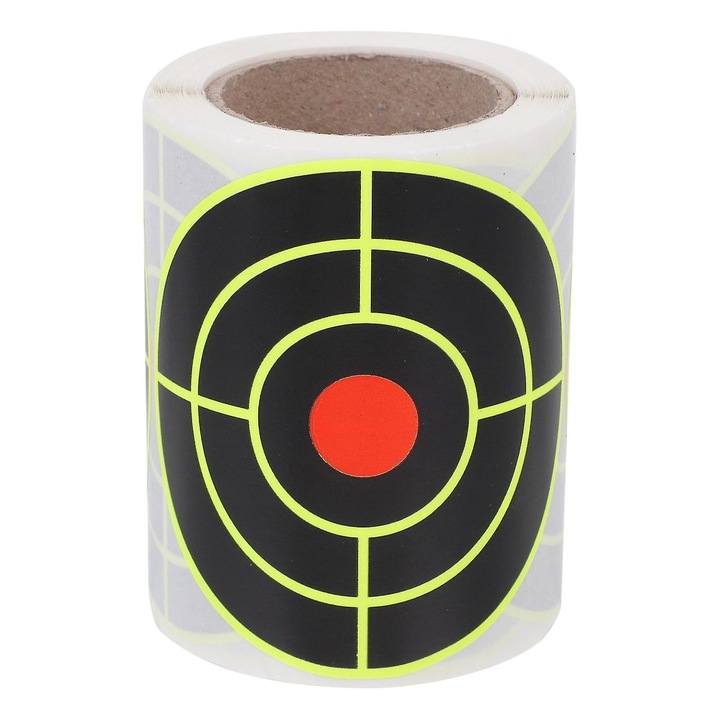 Set 100 coli tinte autocolante pentru antrenament, hartie fluorescenta, multicolor, 15x15cm