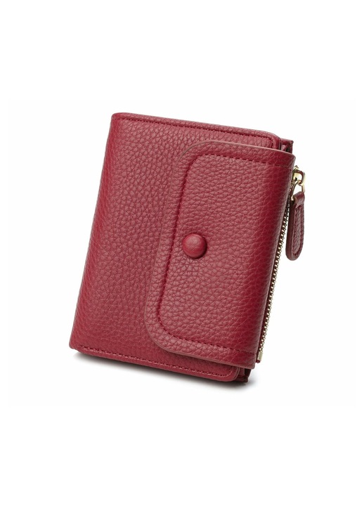 Portofel mic piele PU, RFID, capacitate mare, negru