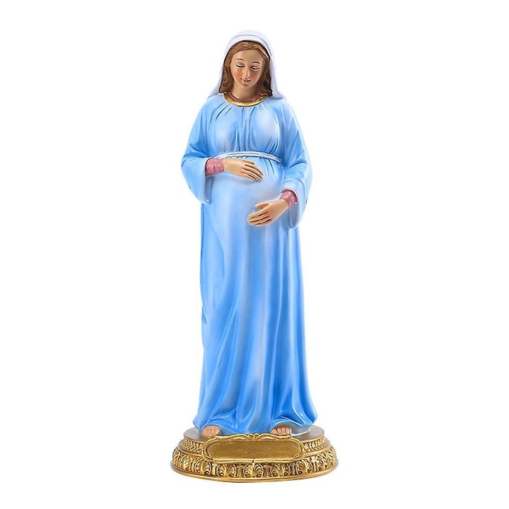 Statueta Fecioara Maria, rasina, multicolor, 21.3x8.2x8.2cm