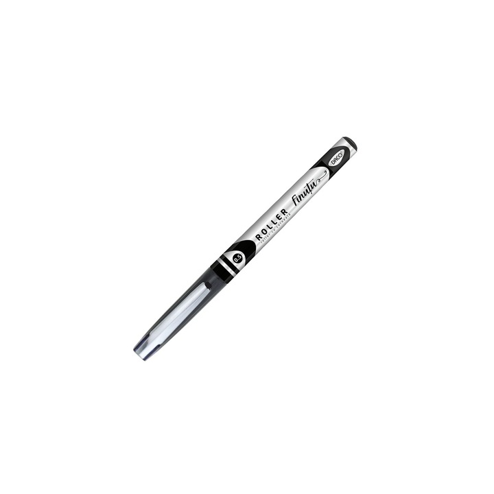 Pix roller Finutu’ cu varf de 0.5 mm, cerneala neagra intensa, corp ergonomic din plastic si clema metalica, ideal pentru scriere fina si controlata la birou sau scoala. DACO sku11