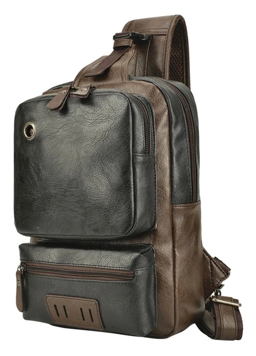 Geanta piele YANYXR vintage multifunctionala negru 32x22x8cm