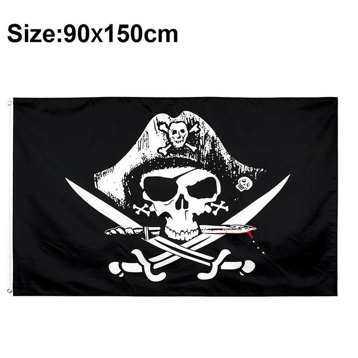 Steag pirat, polyester, 90x150cm, multicolor