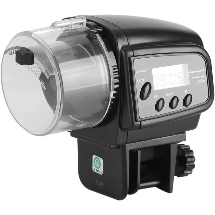 Hranitor automat peste digital LCD negru 11x17x4cm