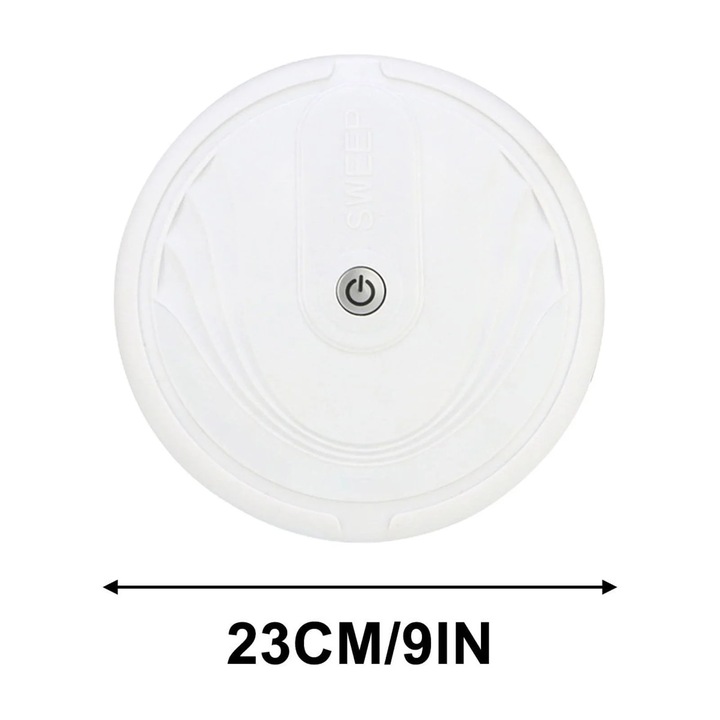 Robot inteligent de curatare, mini aspirator, acumulator, multifunctional, alb, 16x16x7cm