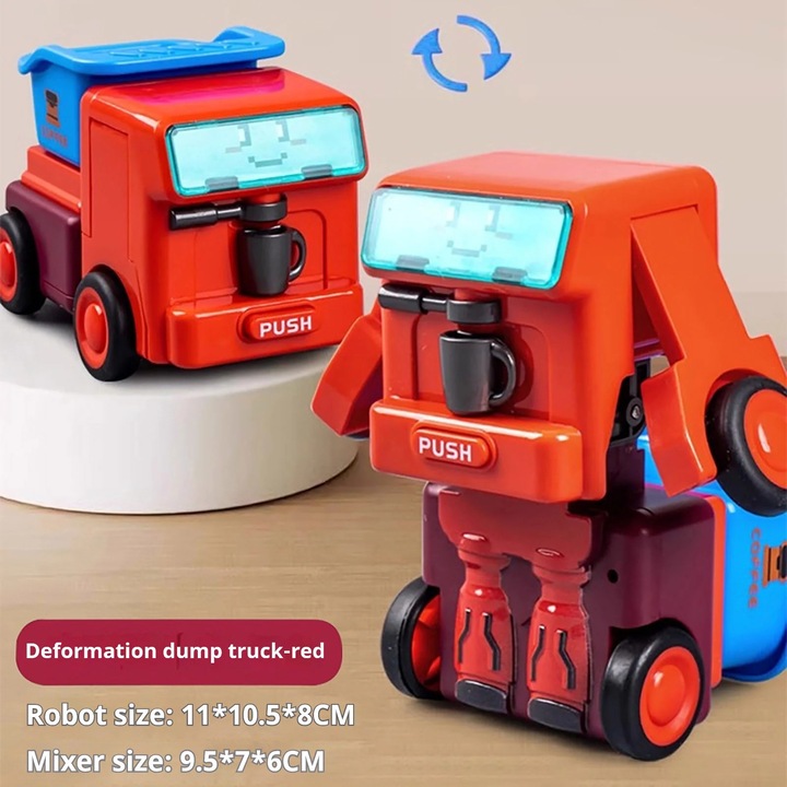 Robot masina transformabila YANYXR rosu 15x8x6cm inertie rotativa