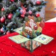 Felicitare muzicala Craciun YANYXR brad albastru lumina LED 7x7.9x19cm
