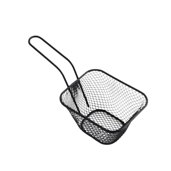 Cos servire cartofi prajiti YANYXR metalic negru 11x9x6.5cm