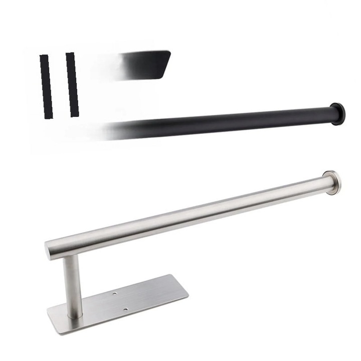 Suport servetele bucatarie YANYXR inox negru rotund patrat 20x20cm
