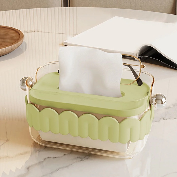 Cutie suport servetele YANYXR verde 19x12x10cm din ABS
