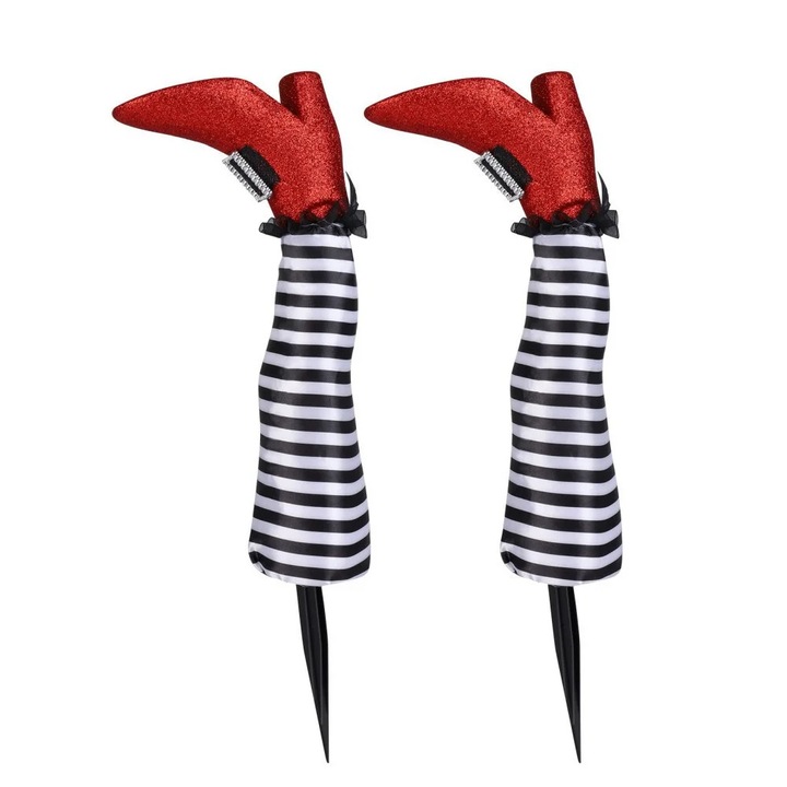Decor picior vrajitoare YANYXR rosu negru 1 pereche 30x10cm