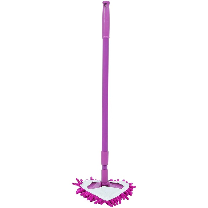 Mop triunghiular ZYBLSSBB LSM2xh4265-BCS0031676-2, cap din chenille superabsorbant, tija telescopica reglabila, mov, 97 x 15.5 x 4.5 cm