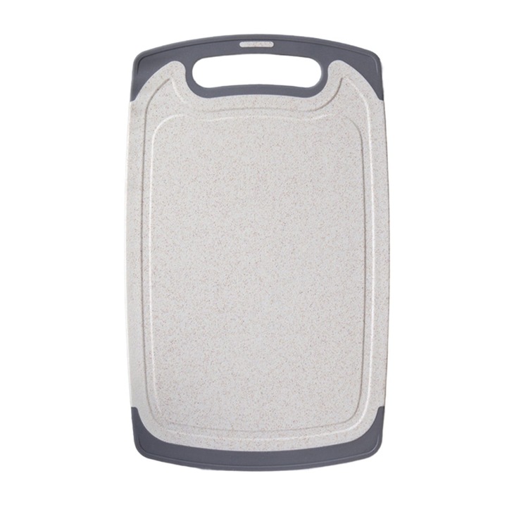 Tocator plastic dublu fata, bej, 32.7x20x0.5cm, antiderapant, lavabil masina vase