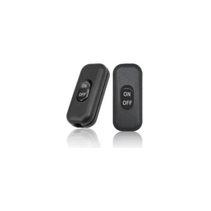 2 db fekete kapcsoló készlet 60x26x16mm 6A 250V éjjeli lámpához