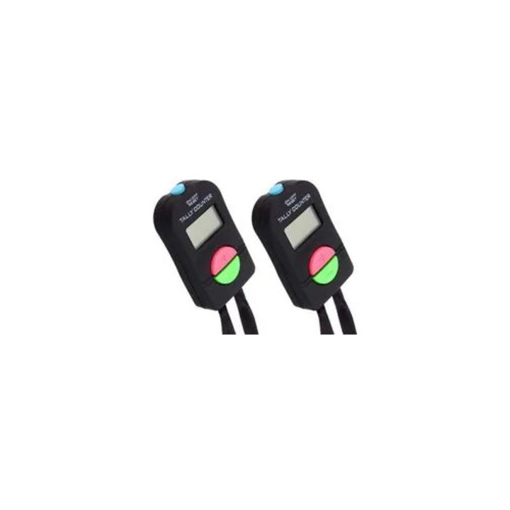 Contor digital manual 2 buc, electronic, 66x35x20mm, roz-verde-albastru