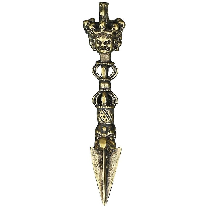 Ornament decorativ din cupru vajra pestle, auriu, 9.5x1.7x1.7cm