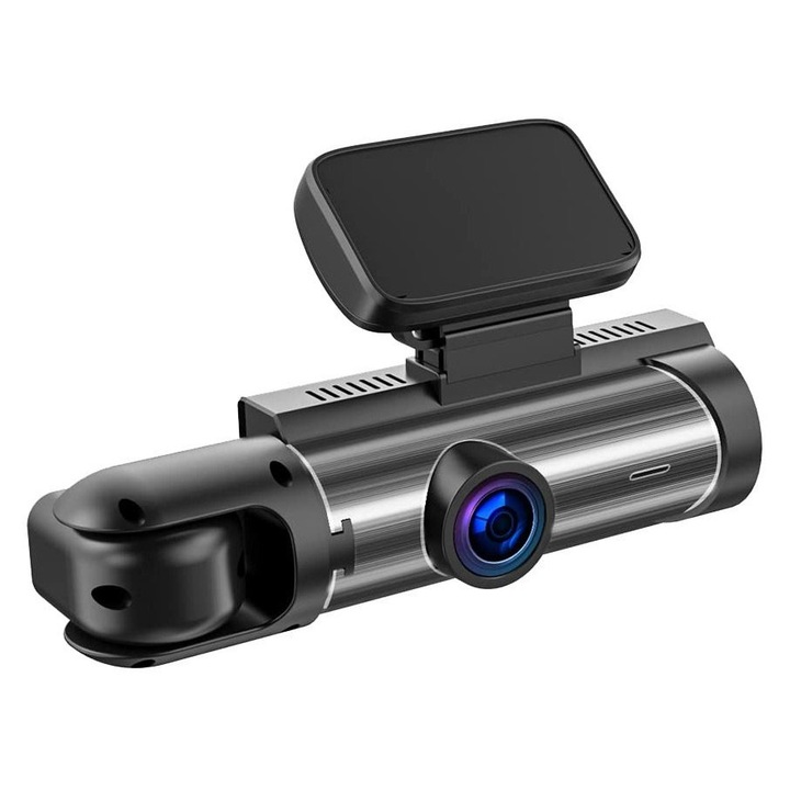 Camera auto DVR dual lentile, 1080P, unghi larg, vizibilitate nocturna, 3.16 inch, negru