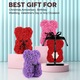 Ursulet trandafiri artificiali, cadou cu cutie, 25x17x30cm, roz